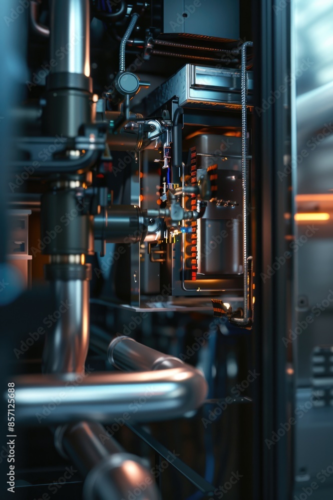 Aufkleber A close-up view of a machine in a factory setting