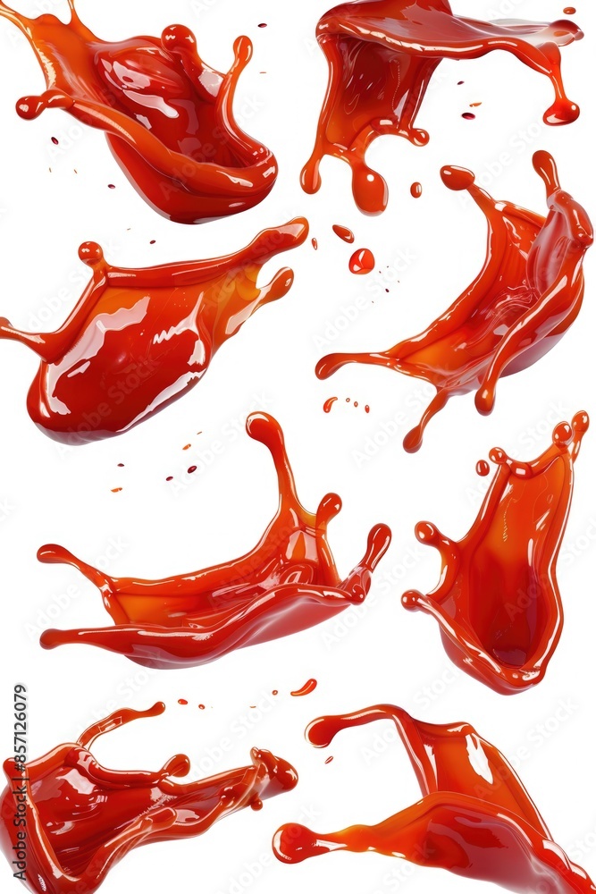 Poster A close-up shot of liquid splashes on a white surface, great for use in abstract art or design projects