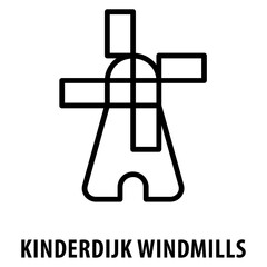 Kinderdijk windmills Icon simple and easy to edit for your design elements