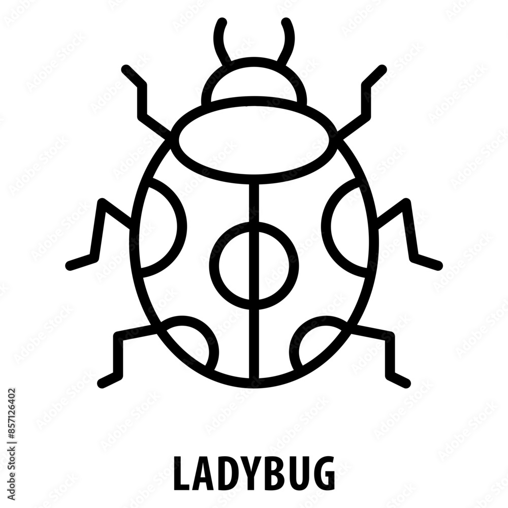Poster ladybug icon simple and easy to edit for your design elements