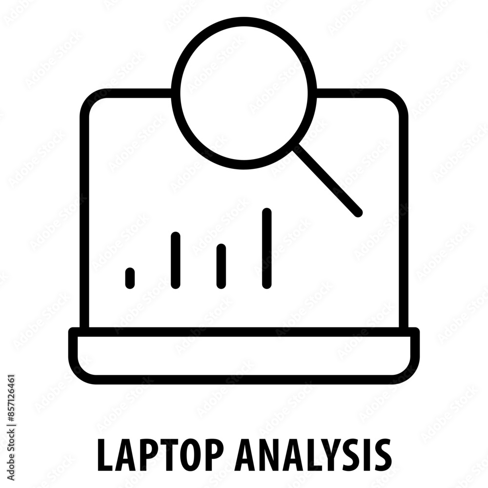 Aufkleber laptop analysis icon simple and easy to edit for your design elements