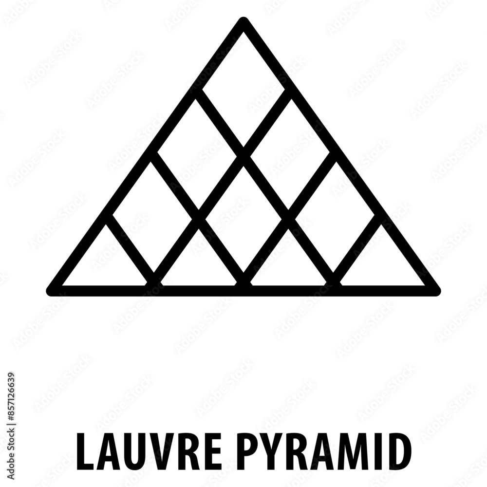 Poster lauvre pyramid icon simple and easy to edit for your design elements