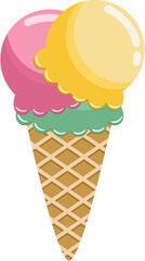 Ice Cream Illustration, Ice Cream Cone