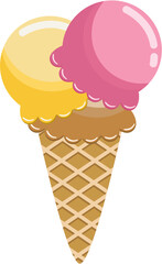 Ice Cream Illustration, Ice Cream Cone