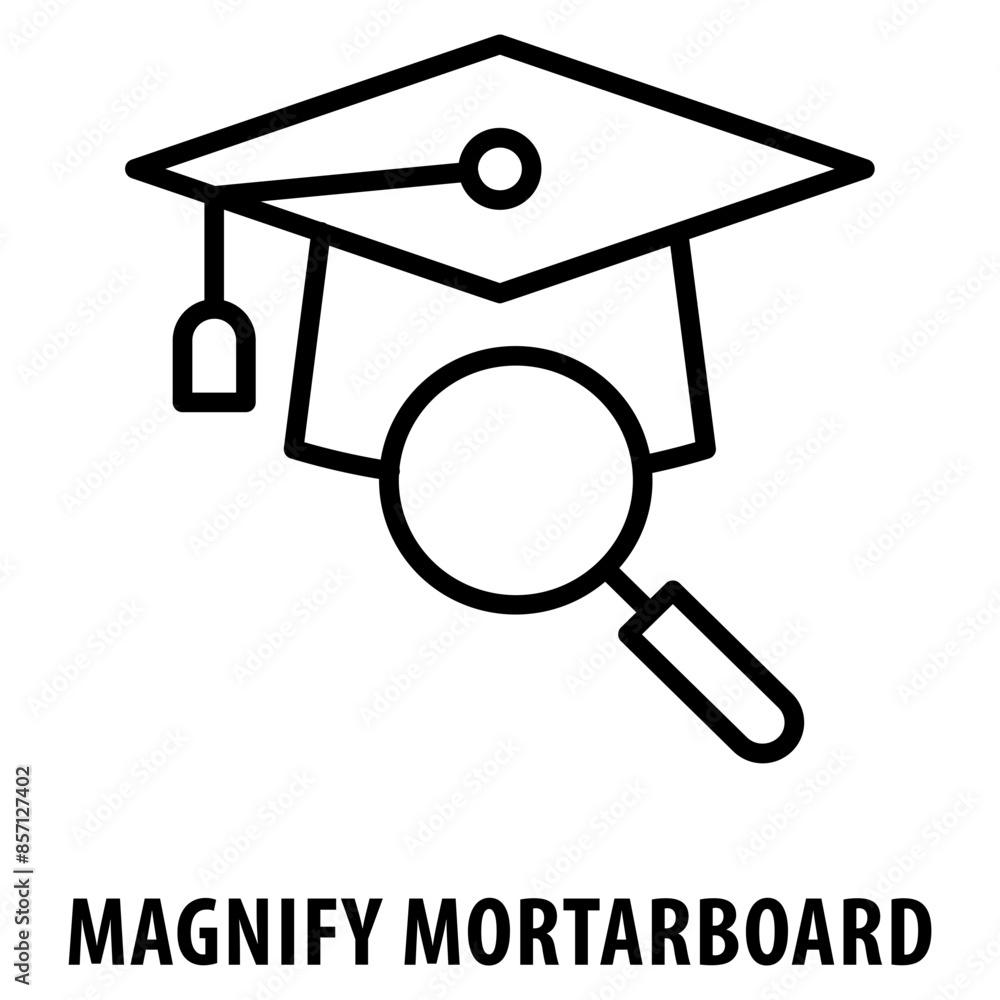 Aufkleber magnify mortarboard icon simple and easy to edit for your design elements