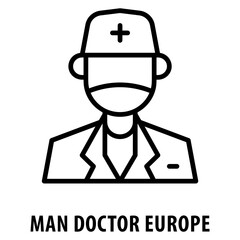 Man Doctor Europe Icon simple and easy to edit for your design elements