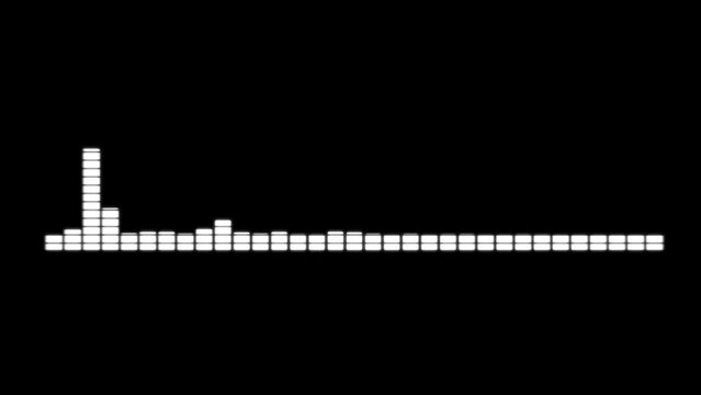 Abstract Illustration white high frequency audio Waveform voice neon, radio wave and disco music motion animation background.