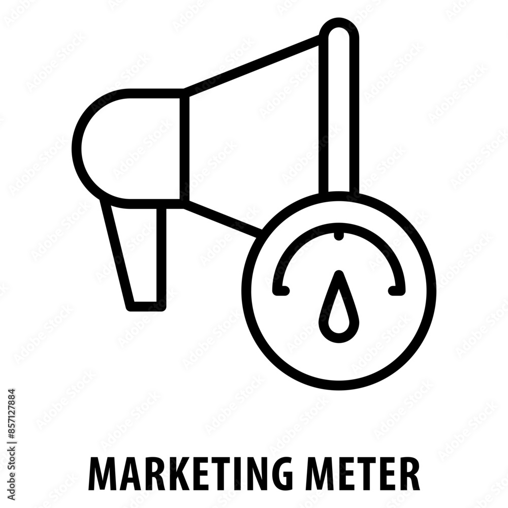Aufkleber marketing meter icon simple and easy to edit for your design elements