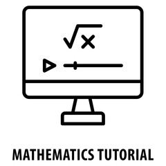 Mathematics tutorial Icon simple and easy to edit for your design elements