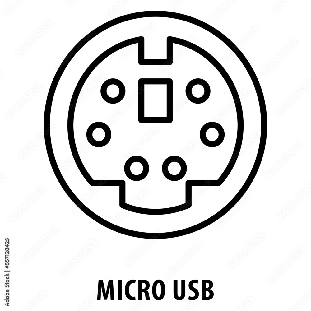 Aufkleber micro usb icon simple and easy to edit for your design elements