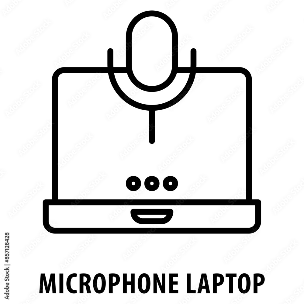 Poster microphone laptop icon simple and easy to edit for your design elements