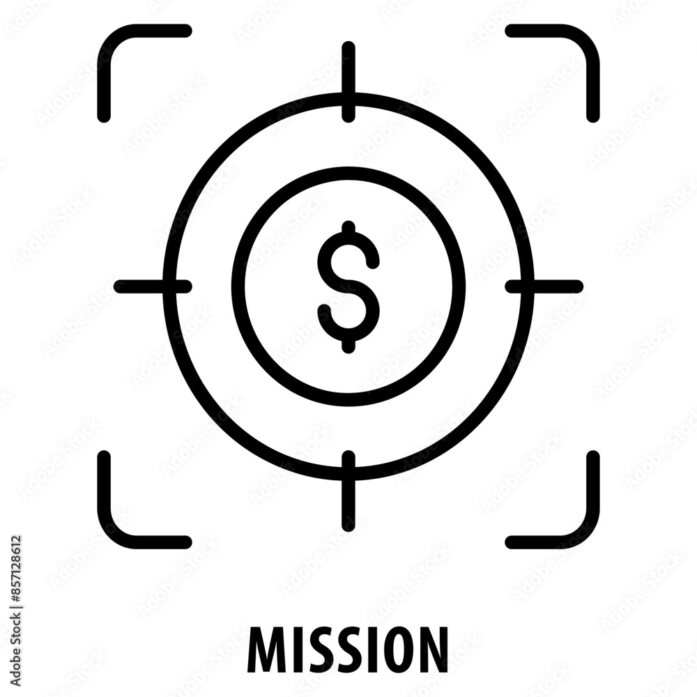 Aufkleber mission icon simple and easy to edit for your design elements