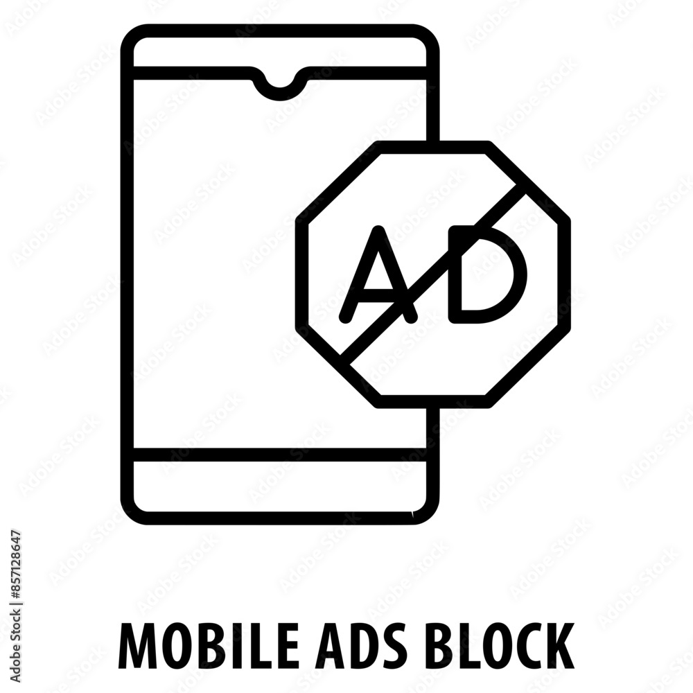 Poster mobile ads block icon simple and easy to edit for your design elements