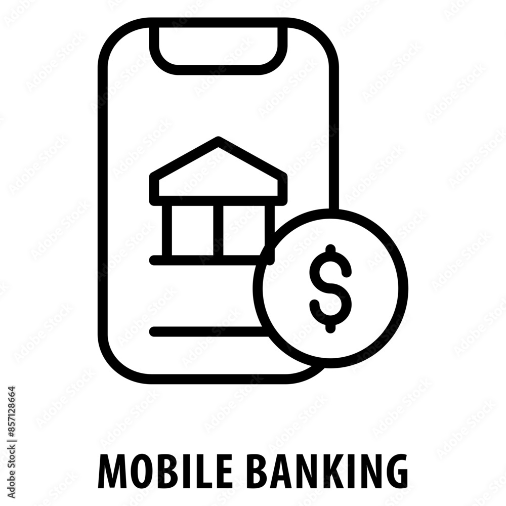 Poster mobile banking icon simple and easy to edit for your design elements