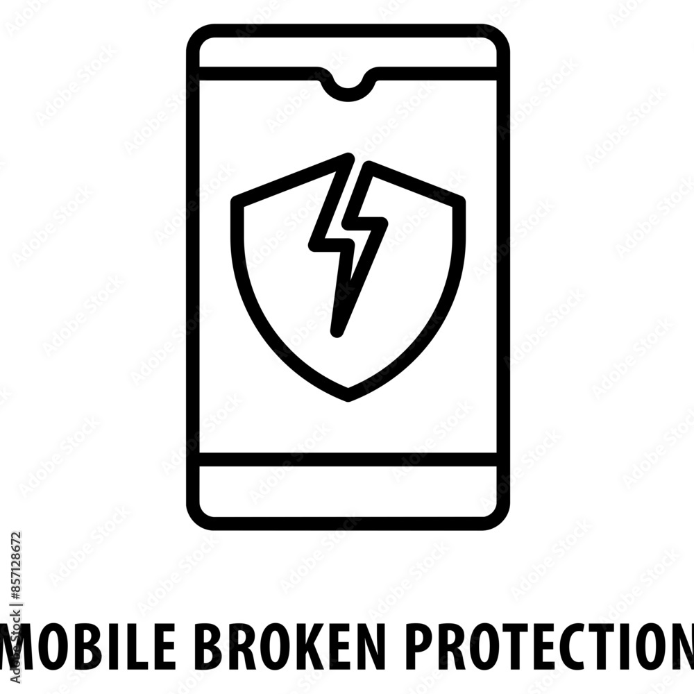 Aufkleber mobile broken protection icon simple and easy to edit for your design elements