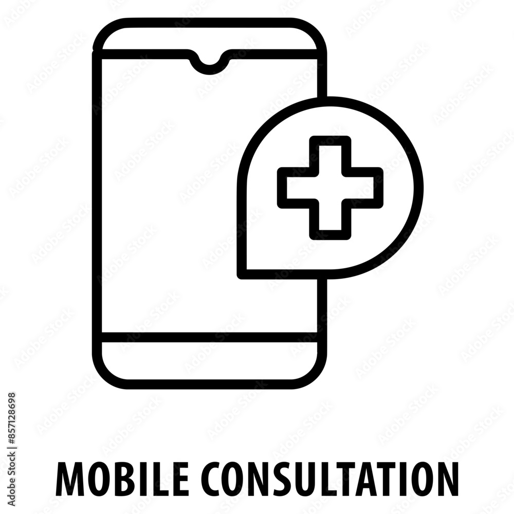 Aufkleber mobile consultation icon simple and easy to edit for your design elements