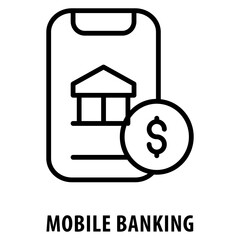 Mobile Banking Icon simple and easy to edit for your design elements