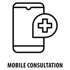 Mobile consultation Icon simple and easy to edit for your design elements