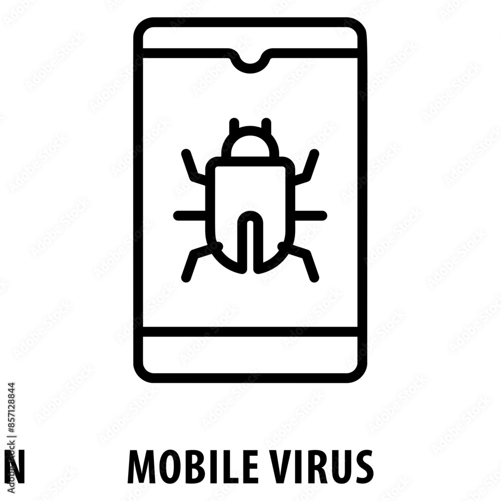 Aufkleber mobile virus icon simple and easy to edit for your design elements