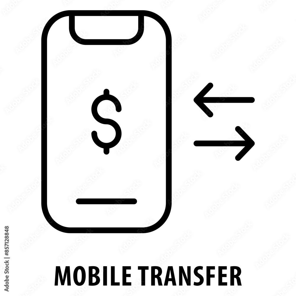 Aufkleber mobile transfer icon simple and easy to edit for your design elements