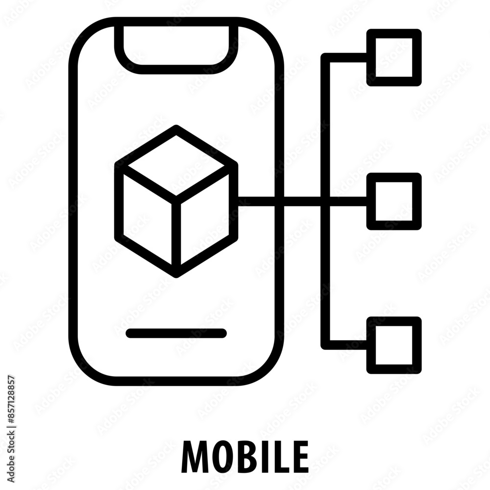 Poster mobile icon simple and easy to edit for your design elements
