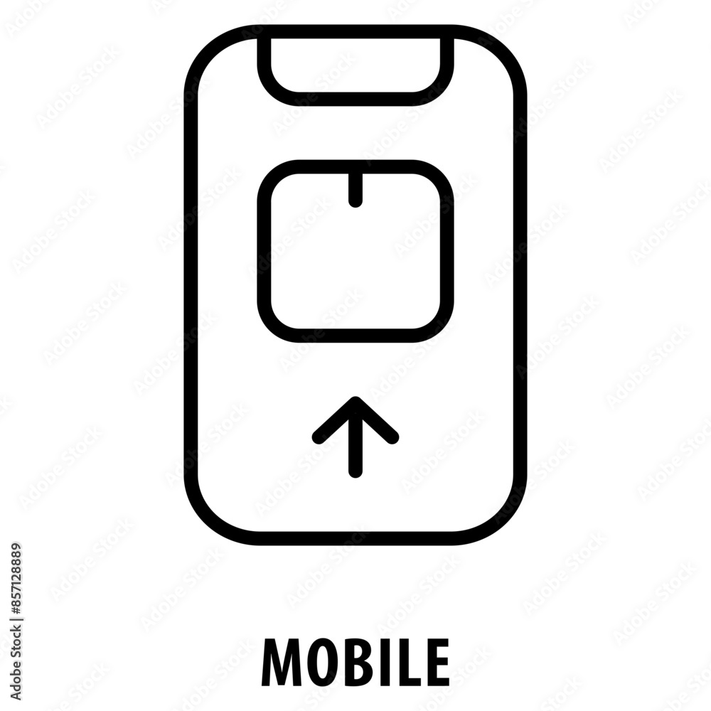 Aufkleber mobile icon simple and easy to edit for your design elements