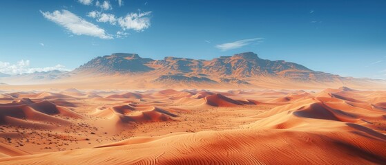 Desert Landscape with Mountains in the Distance.