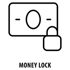Money Lock Icon simple and easy to edit for your design elements