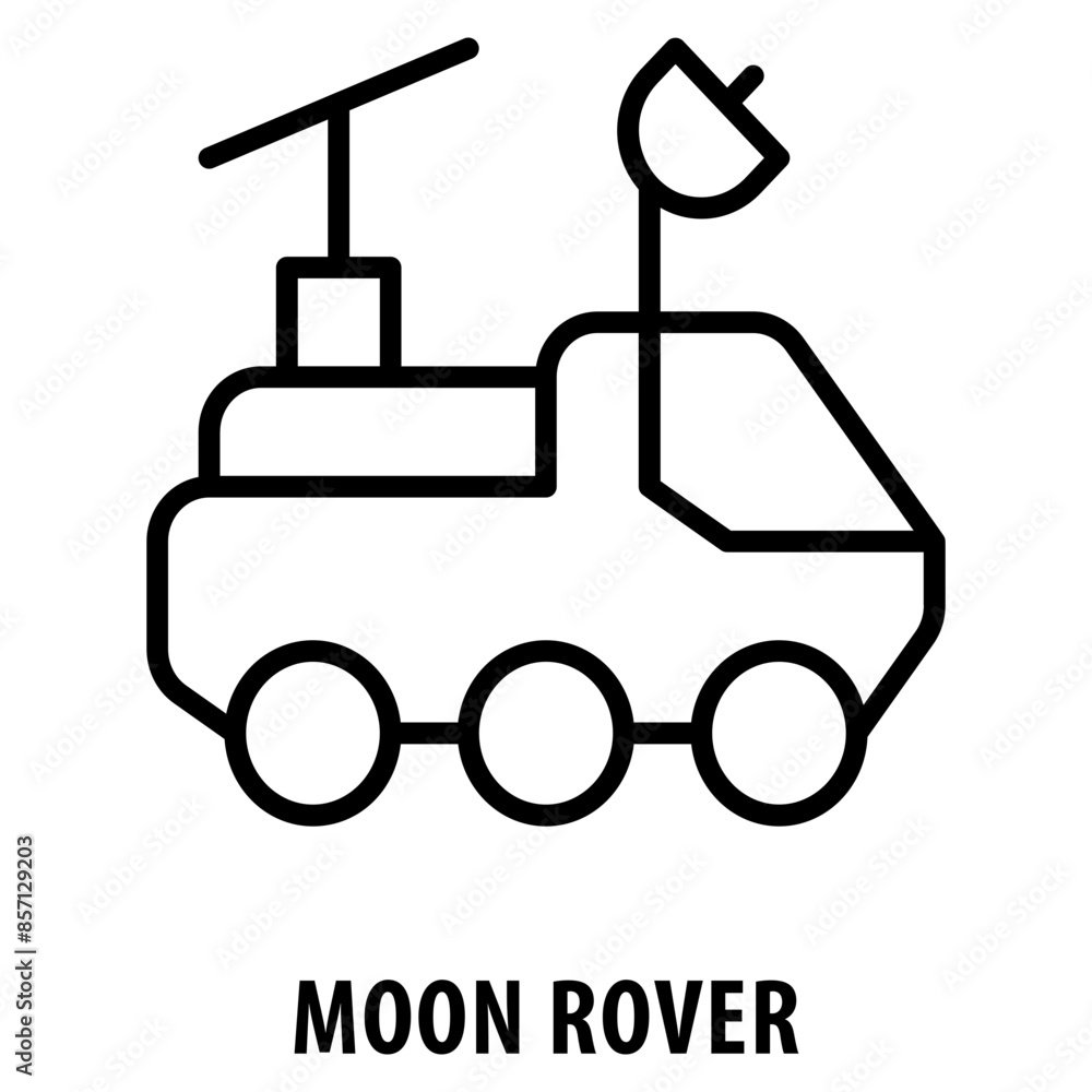Aufkleber moon rover icon simple and easy to edit for your design elements