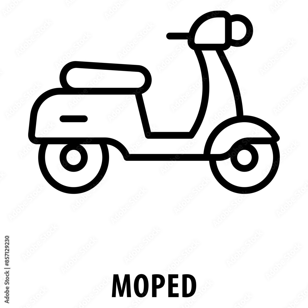 Aufkleber moped icon simple and easy to edit for your design elements