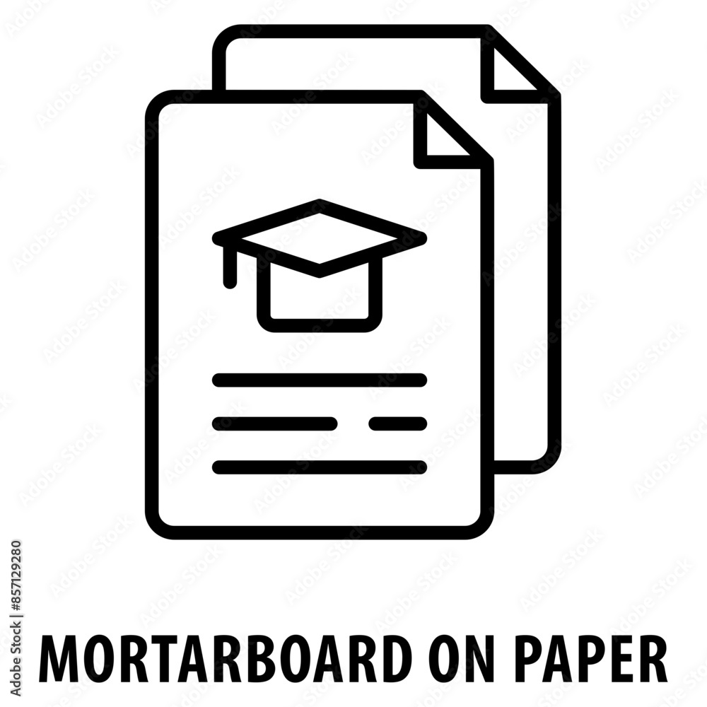 Poster mortarboard on paper icon simple and easy to edit for your design elements