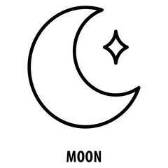 Moon Icon simple and easy to edit for your design elements
