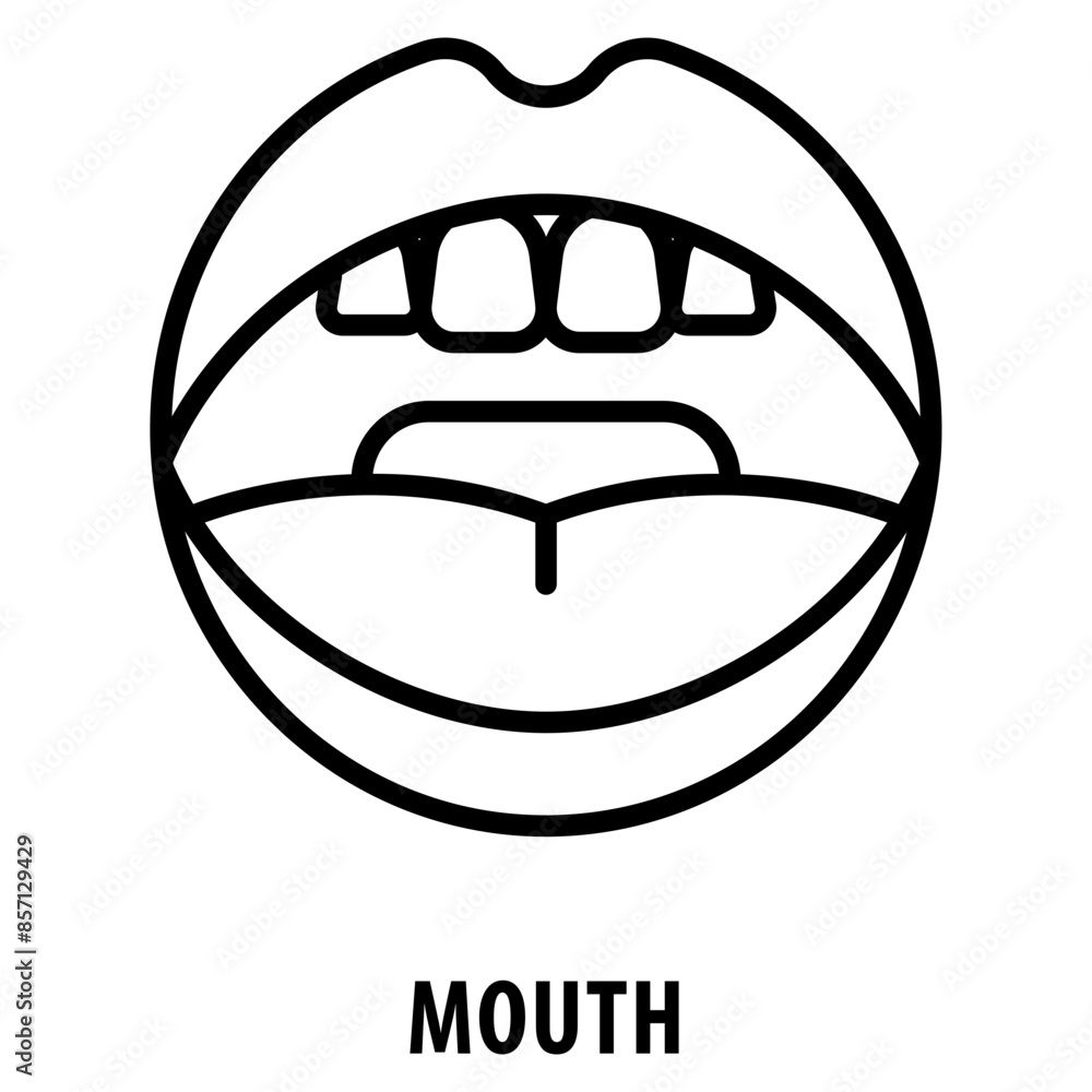 Poster mouth icon simple and easy to edit for your design elements