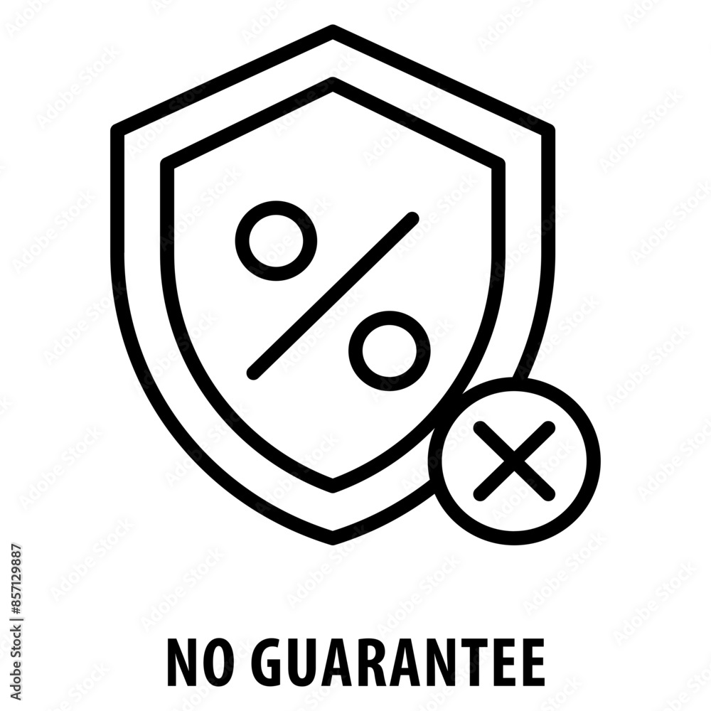 Poster no guarantee icon simple and easy to edit for your design elements