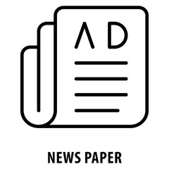 News paper Icon simple and easy to edit for your design elements
