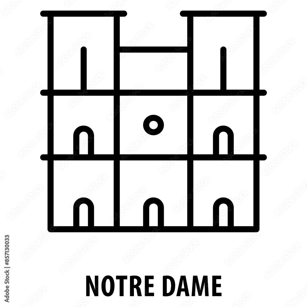 Poster notre dame icon simple and easy to edit for your design elements