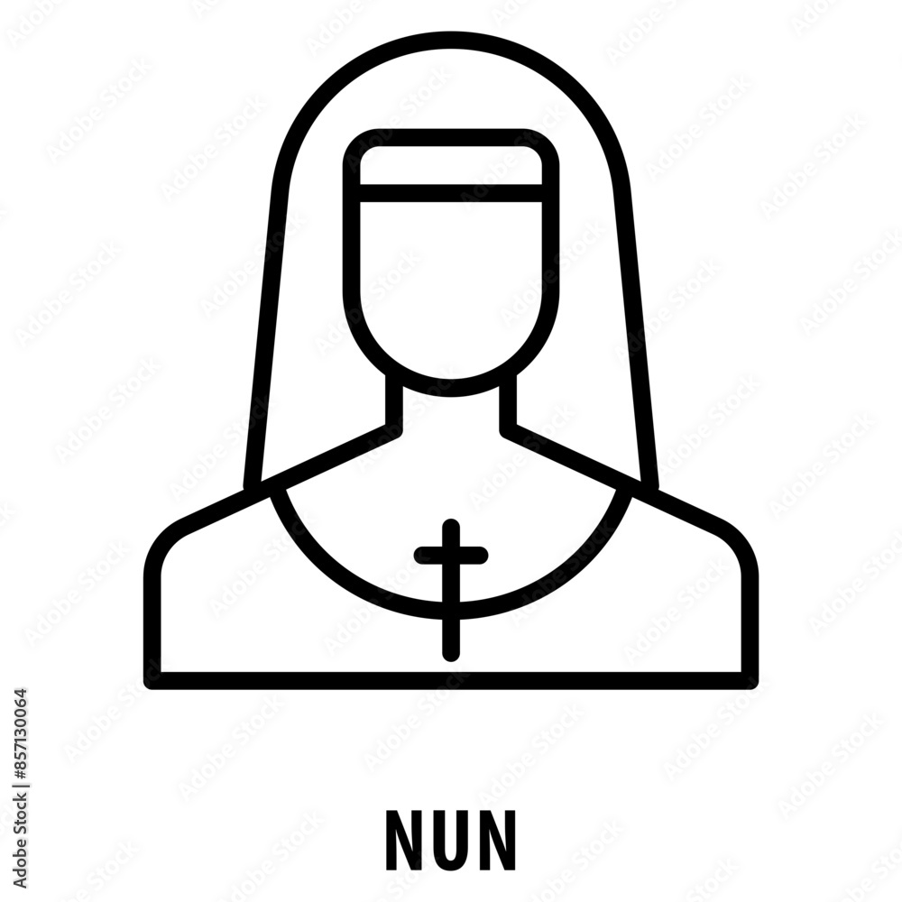 Poster nun icon simple and easy to edit for your design elements