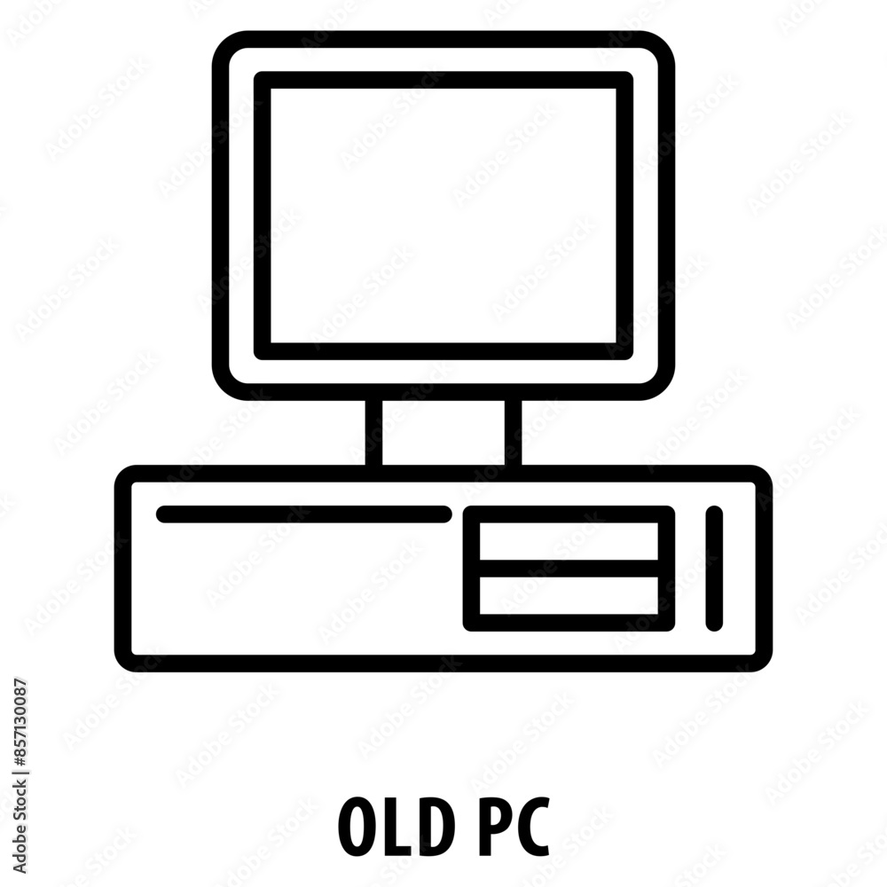 Poster old pc icon simple and easy to edit for your design elements