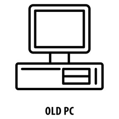 Old PC Icon simple and easy to edit for your design elements