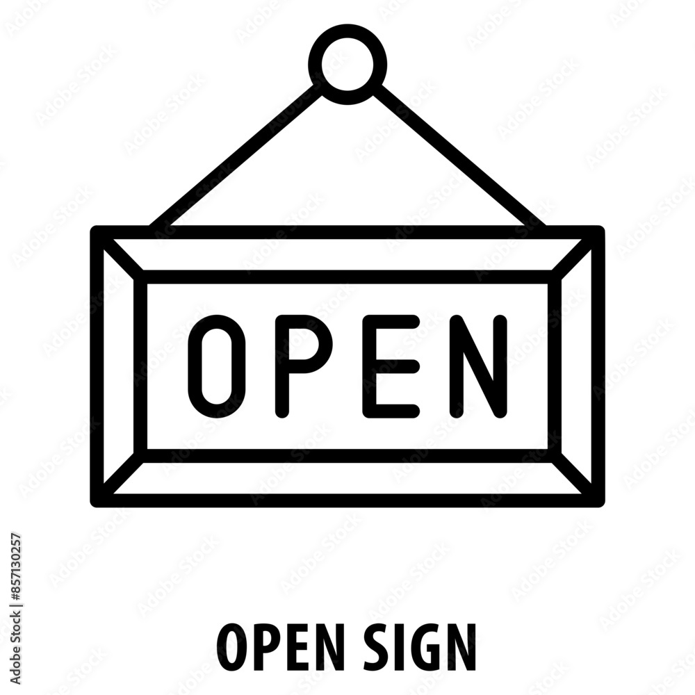 Poster open sign icon simple and easy to edit for your design elements