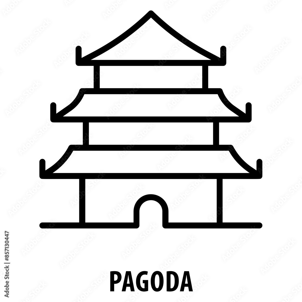 Poster pagoda icon simple and easy to edit for your design elements