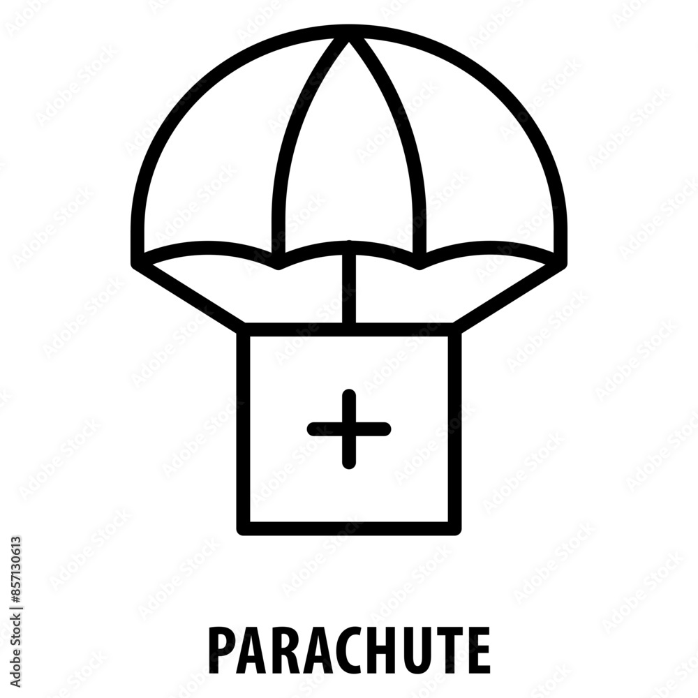 Poster parachute icon simple and easy to edit for your design elements