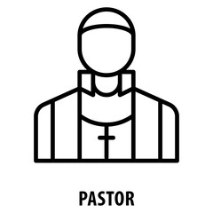 Pastor Icon simple and easy to edit for your design elements