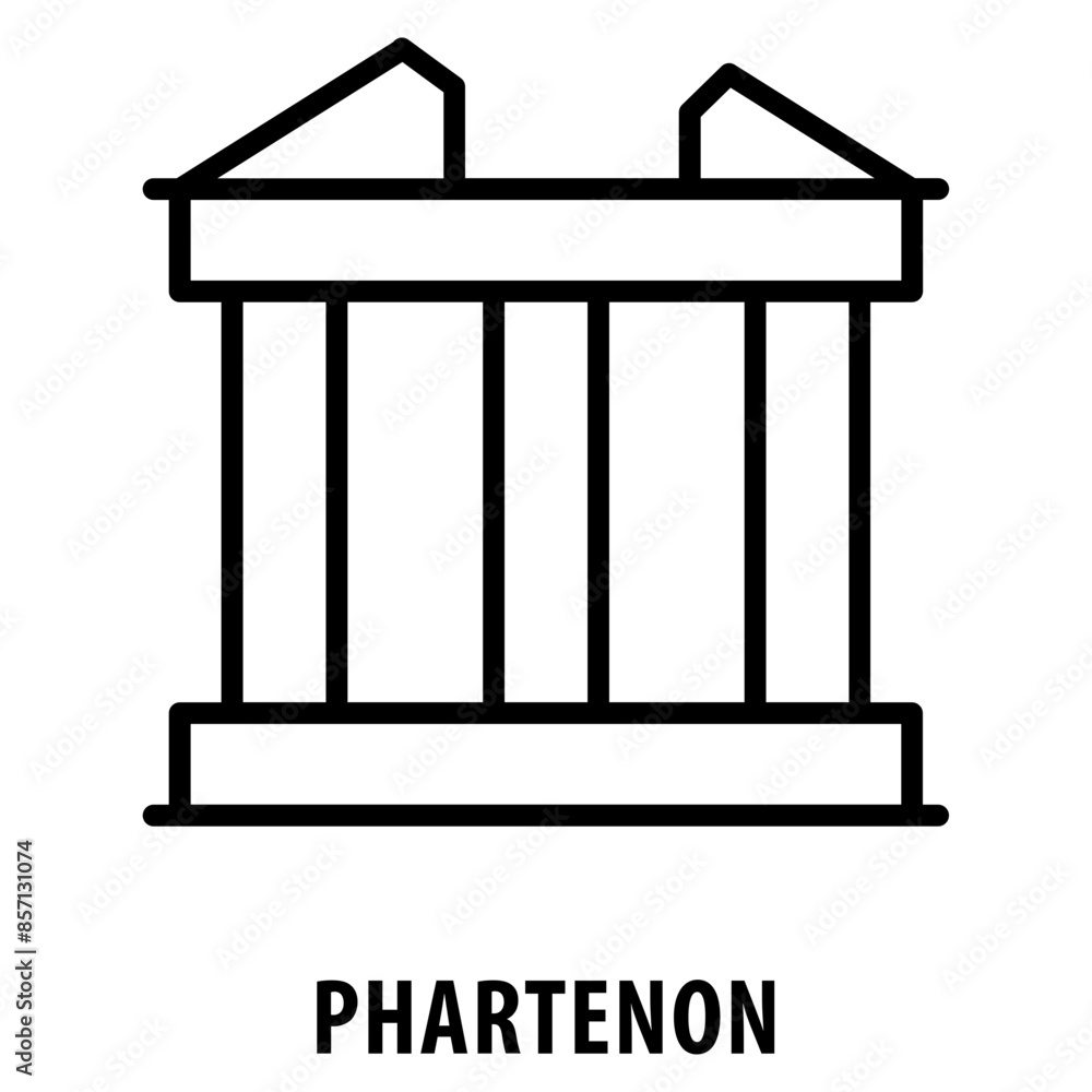 Poster phartenon icon simple and easy to edit for your design elements