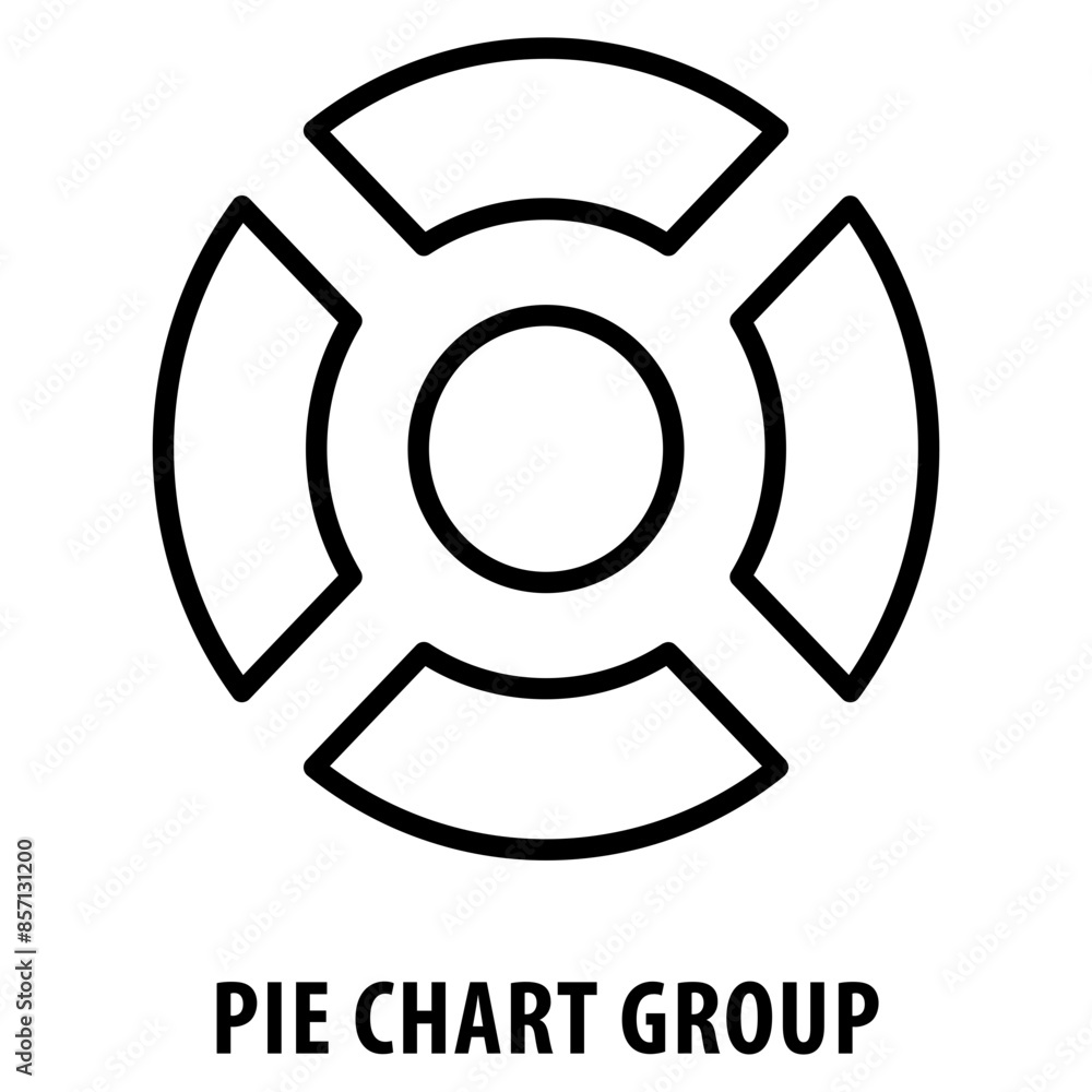 Poster pie chart group icon simple and easy to edit for your design elements