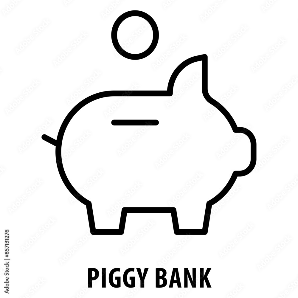 Poster piggy bank icon simple and easy to edit for your design elements
