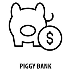 Piggy Bank Icon simple and easy to edit for your design elements