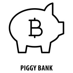 Piggy bank Icon simple and easy to edit for your design elements