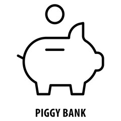 Piggy Bank Icon simple and easy to edit for your design elements
