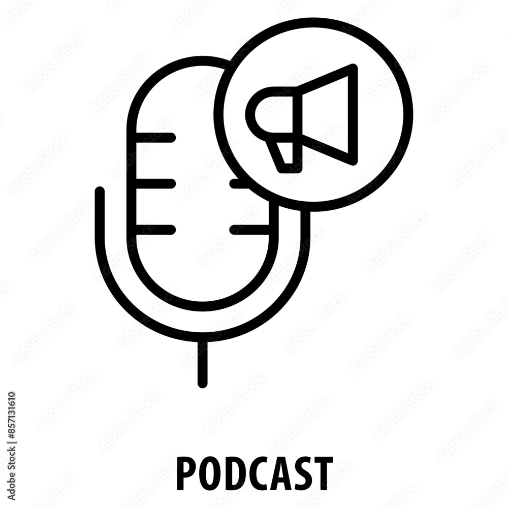 Poster podcast icon simple and easy to edit for your design elements